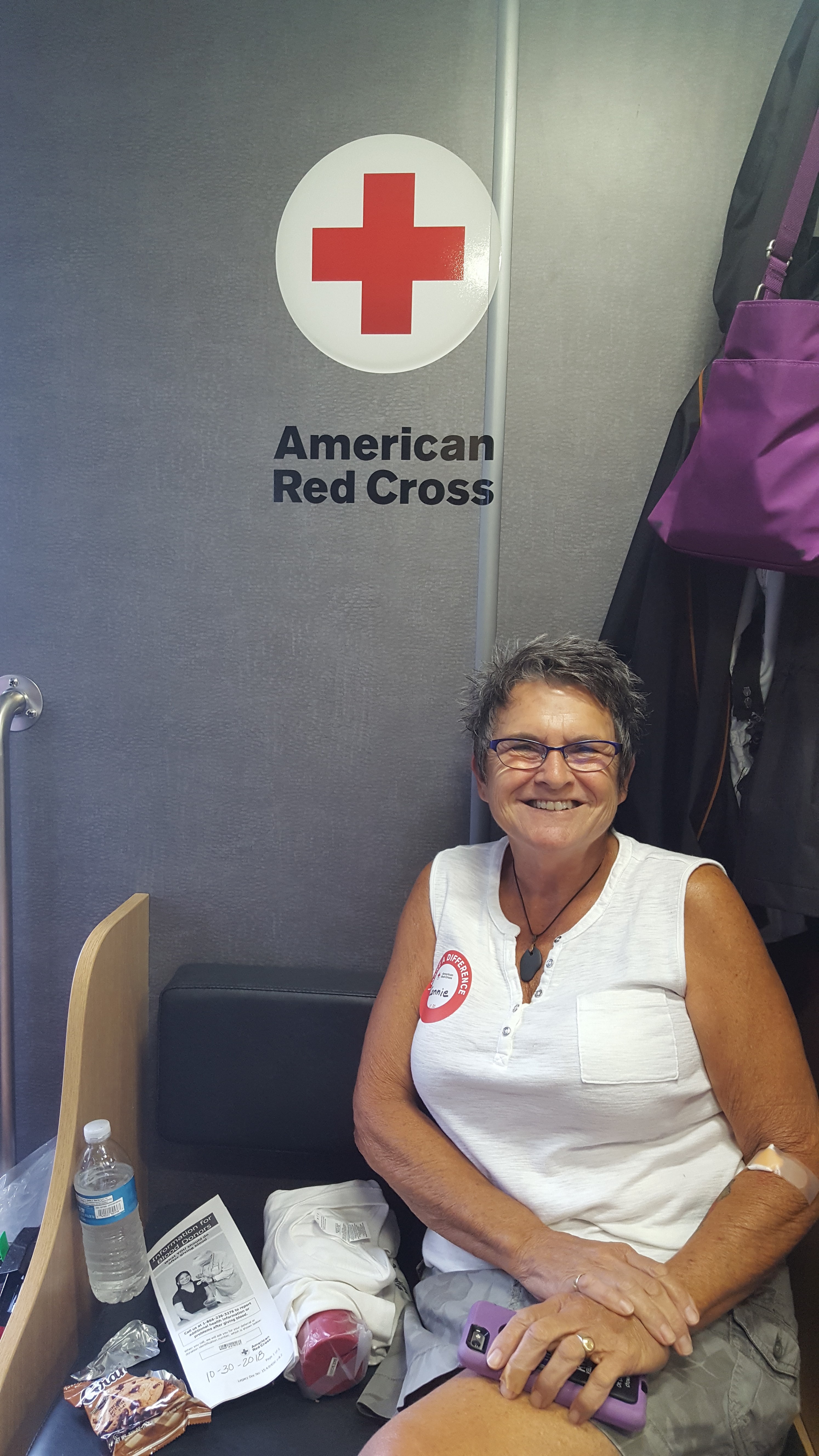 Connie Howe Giving Blood