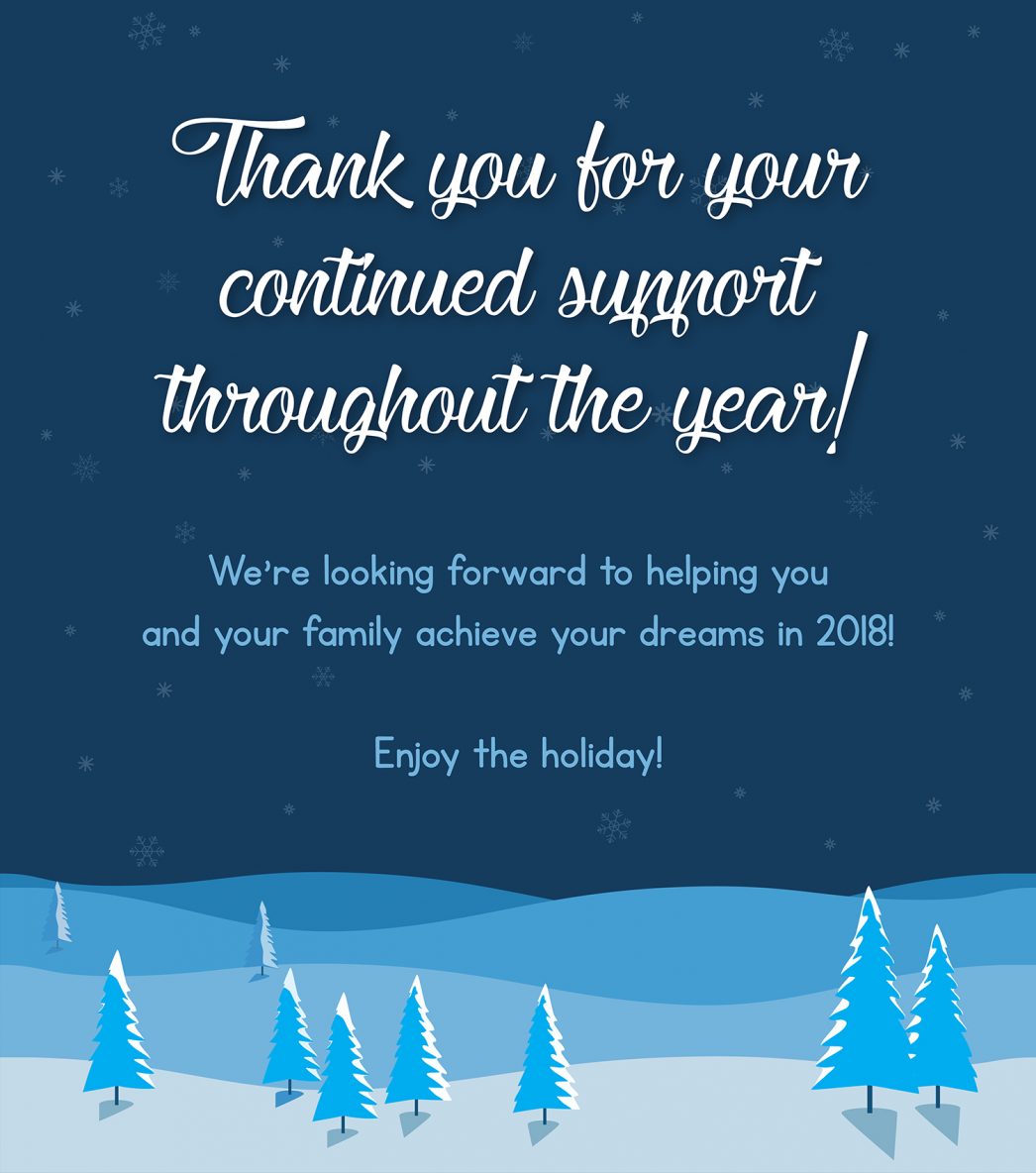 Happy 2018 and Thank You for Your Support This Year!