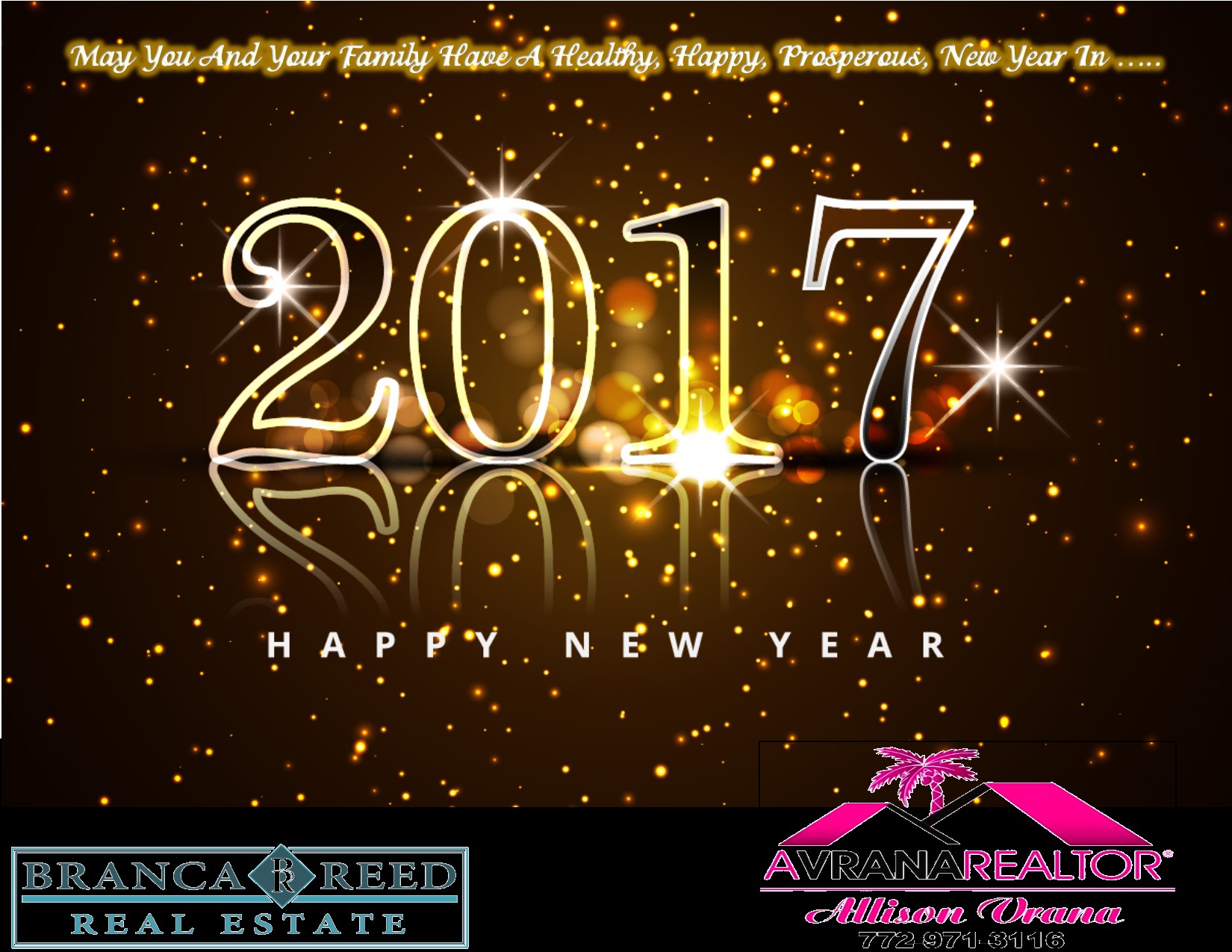 Happy New Year 2017, From Your Favorite Realtor,A Vrana Realtor