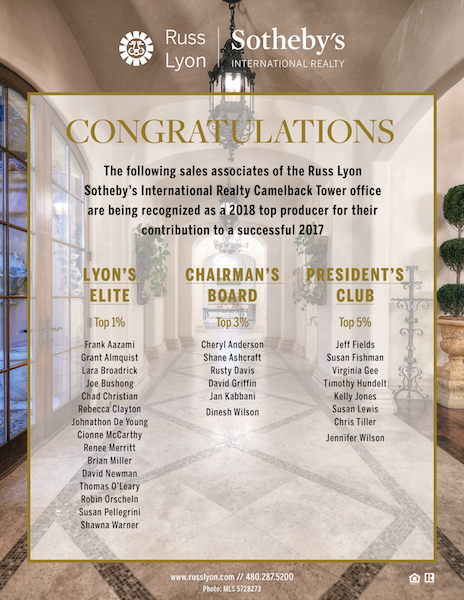 2017 Russ Lyon Sotheby's International Realty Awards
