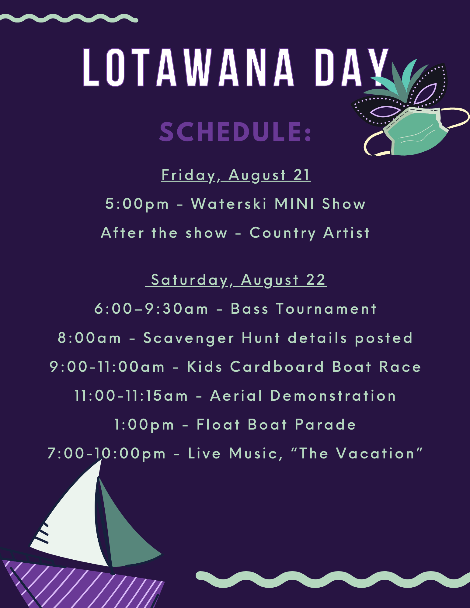 Lotawana Day Schedule and Events 2020