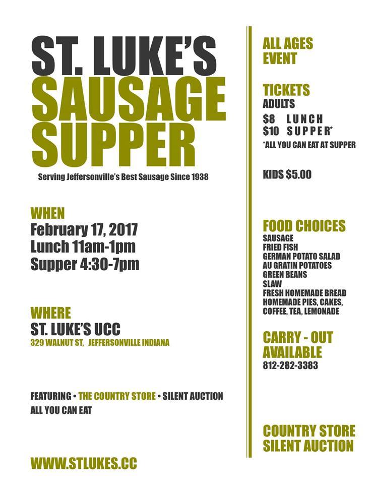 St. Luke’s Sausage Supper February 17, 2017