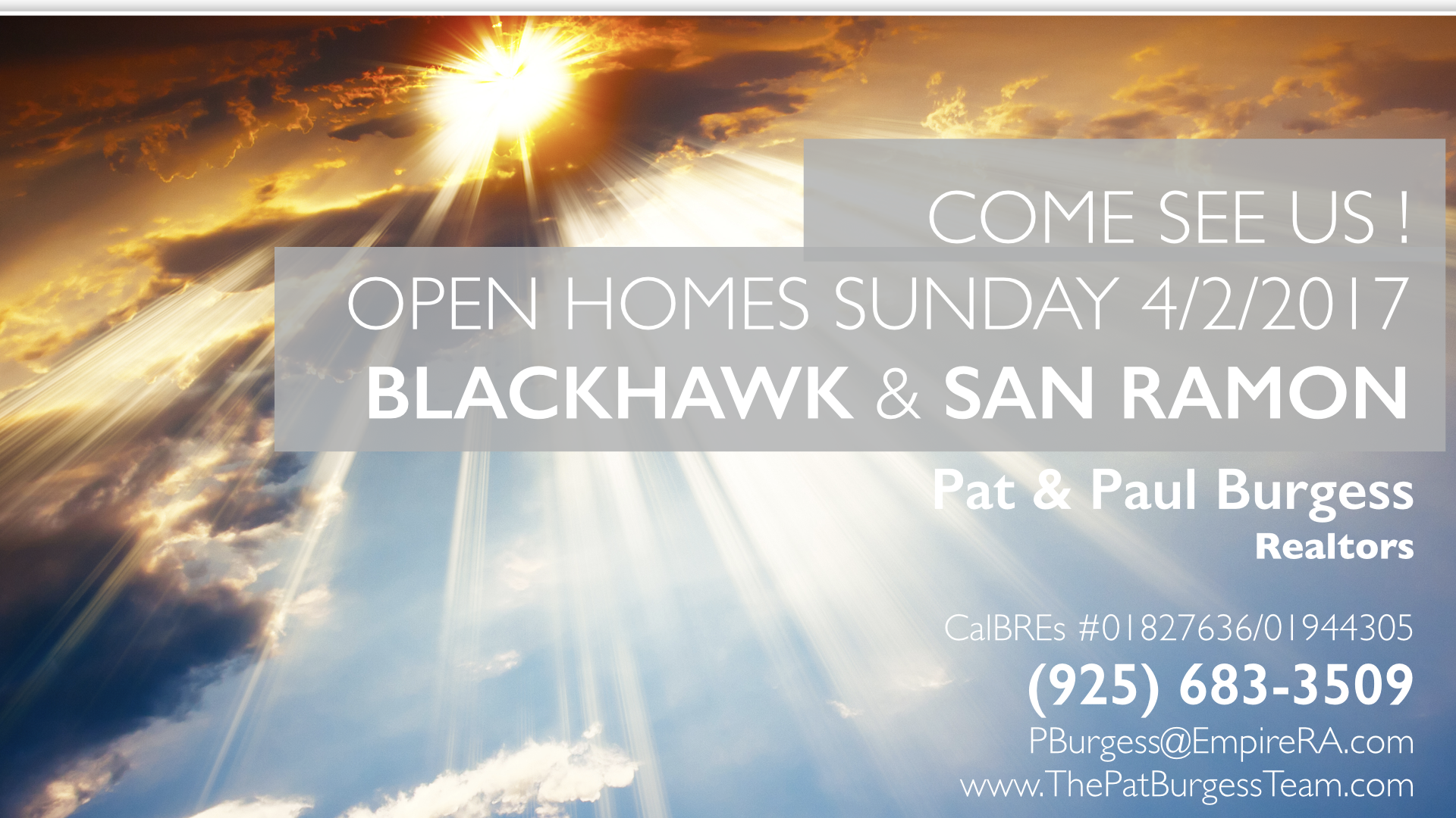 Open Sunday, April 2, 2017 - come see us!