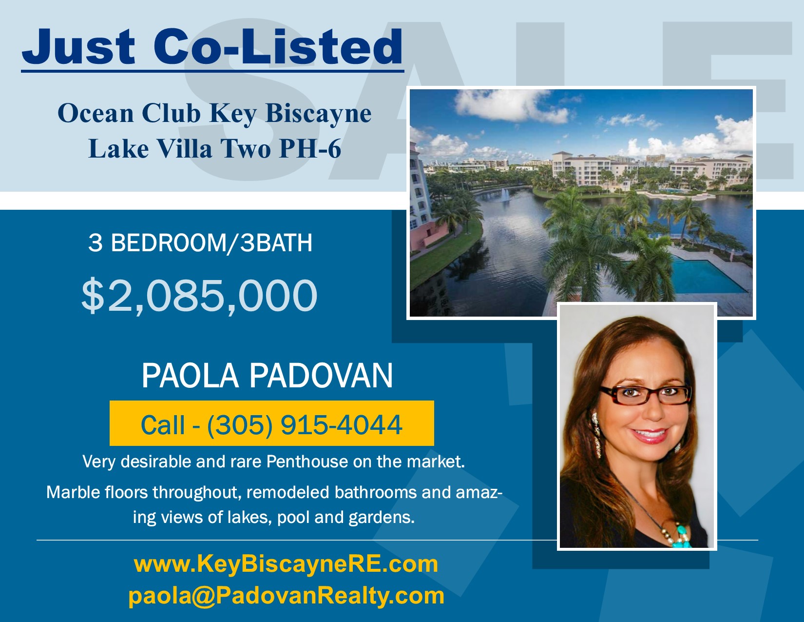 JUST CO-LISTED IN OCEAN CLUB KEY BISCAYNE!!!