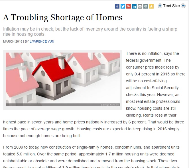 Shortage of Homes