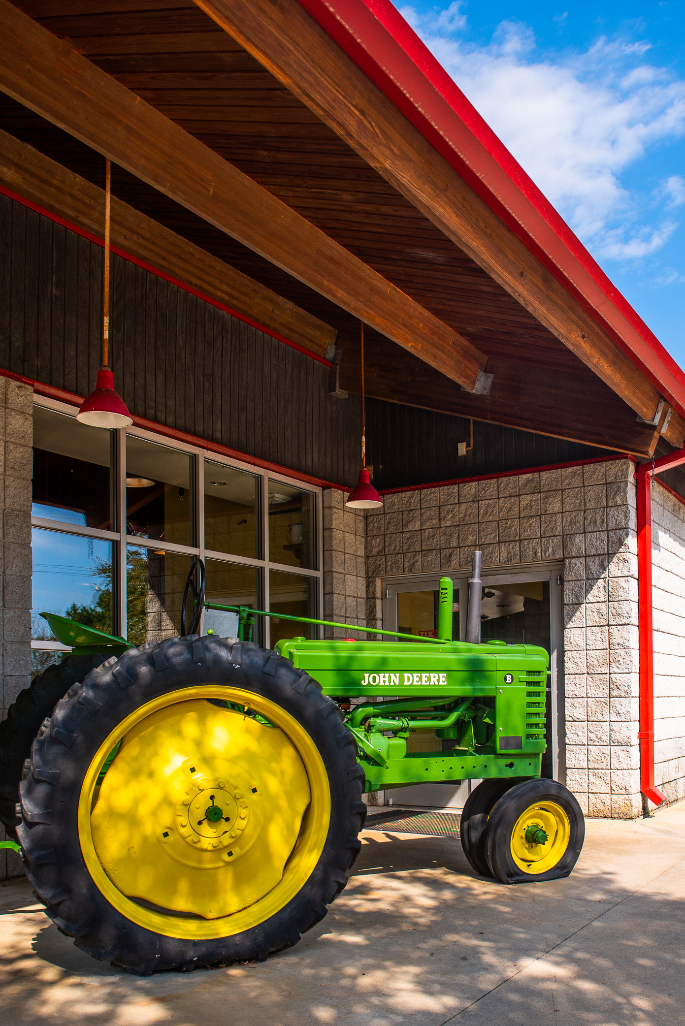 Vintage tractor outside the State Farmers Market Restaurant