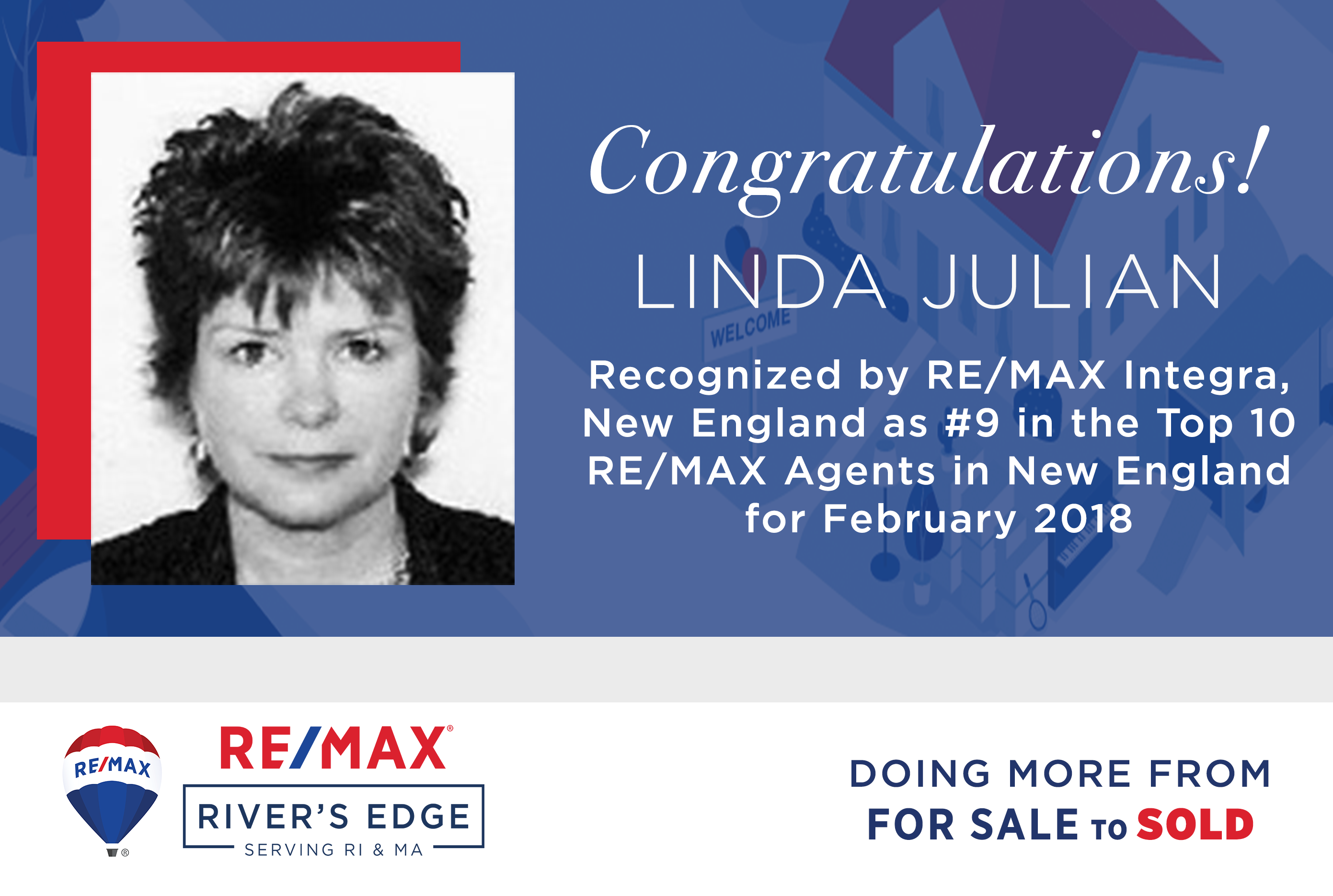Linda Julian recognized in Top 10 RE/MAX Agents in New England