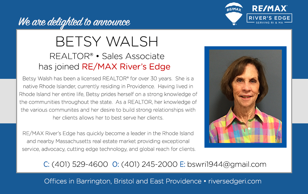 Welcome Betsy Walsh, REALTOR® to RE/MAX River's Edge!