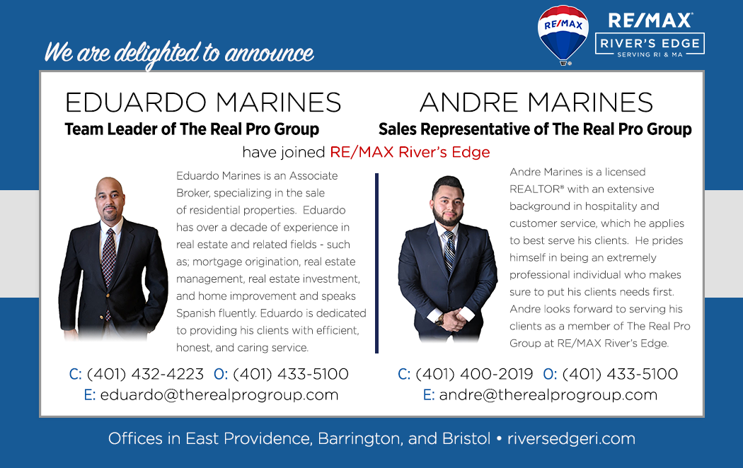 Welcome, Eduardo & Andre Marines of the Real Pro Group to RE/MAX River's Edge!