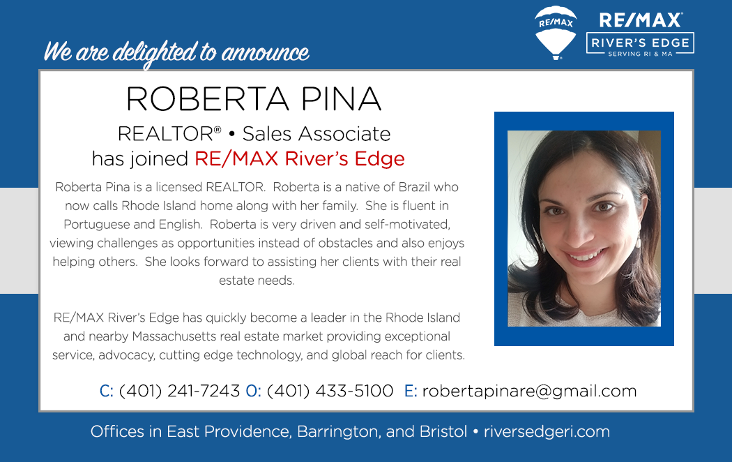 Welcoming Roberta Pina, REALTOR® RE/MAX River's Edge!