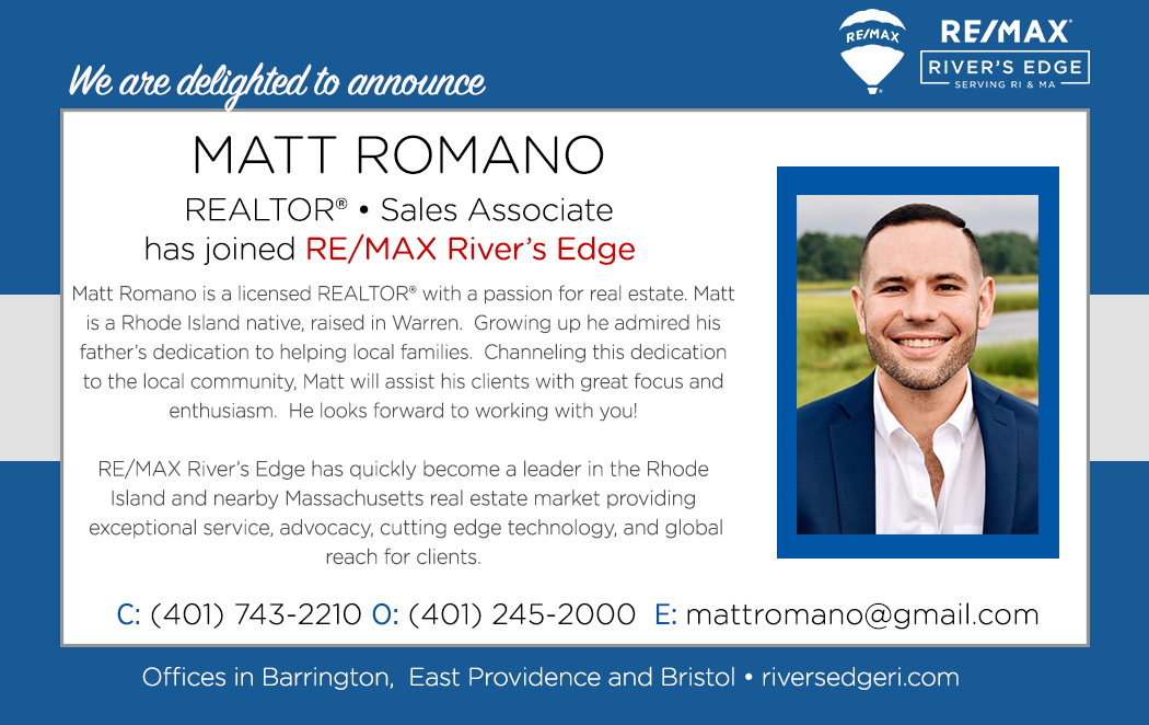 Welcome Matt Romano, REALTOR® to RE/MAX River's Edge!