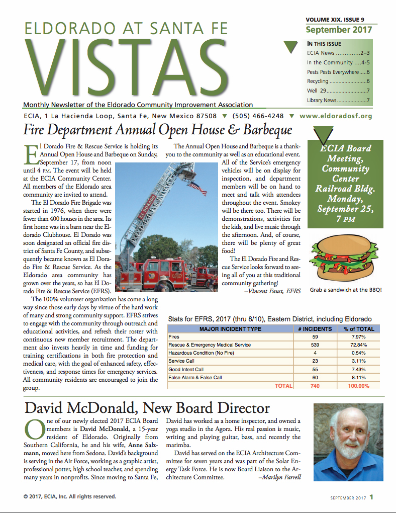 September Vistas Community Newsletter Now Available