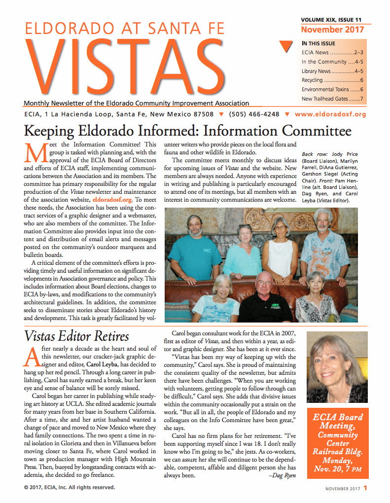 November Vistas Community Newsletter Now Available