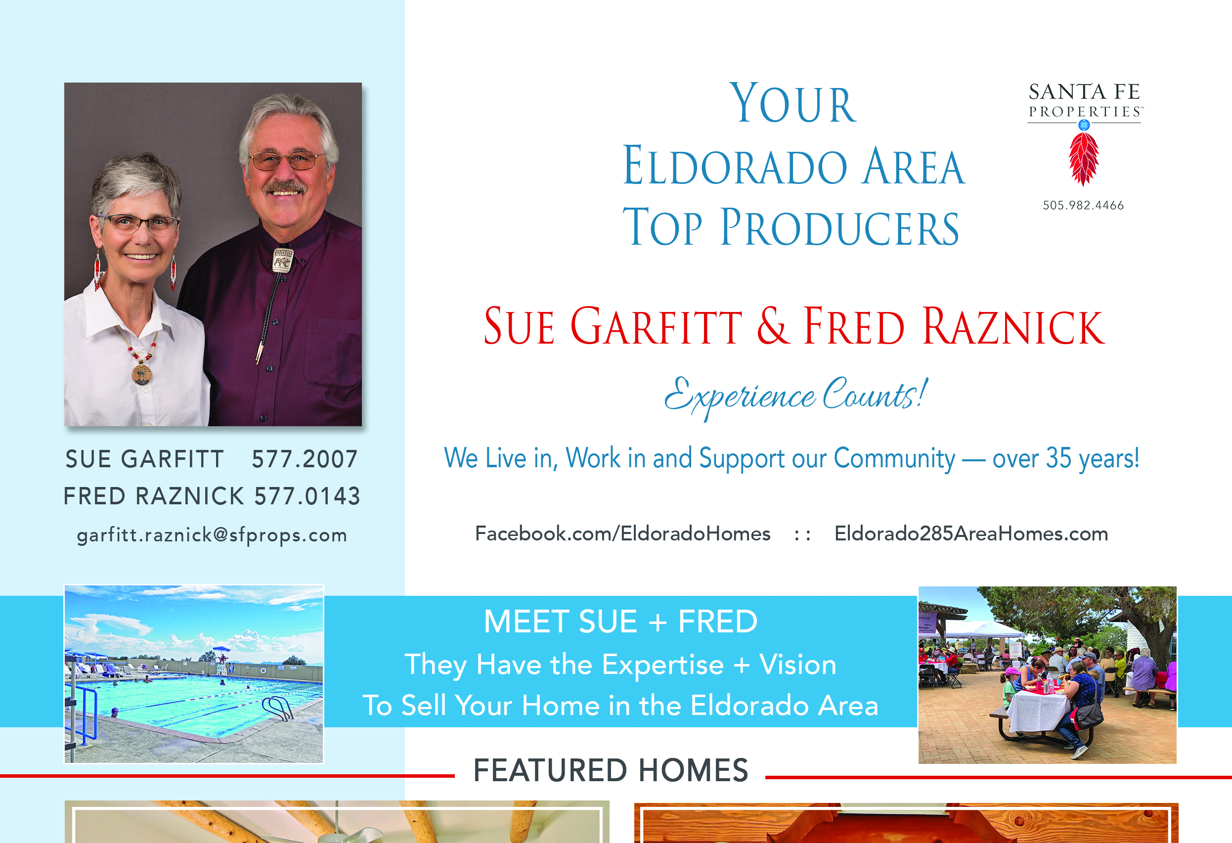 Look for our ad in the September issue of Eldorado Living