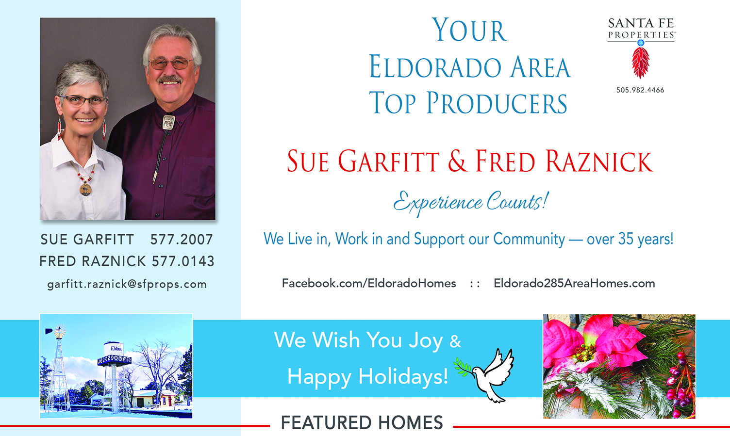 Look for our ad in the December issue of Eldorado Living