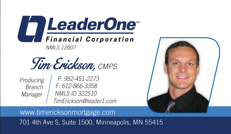 Tim Erickson LeaderOne business card