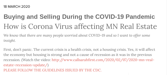 Buying and Selling During the COVID-19 Pandemic