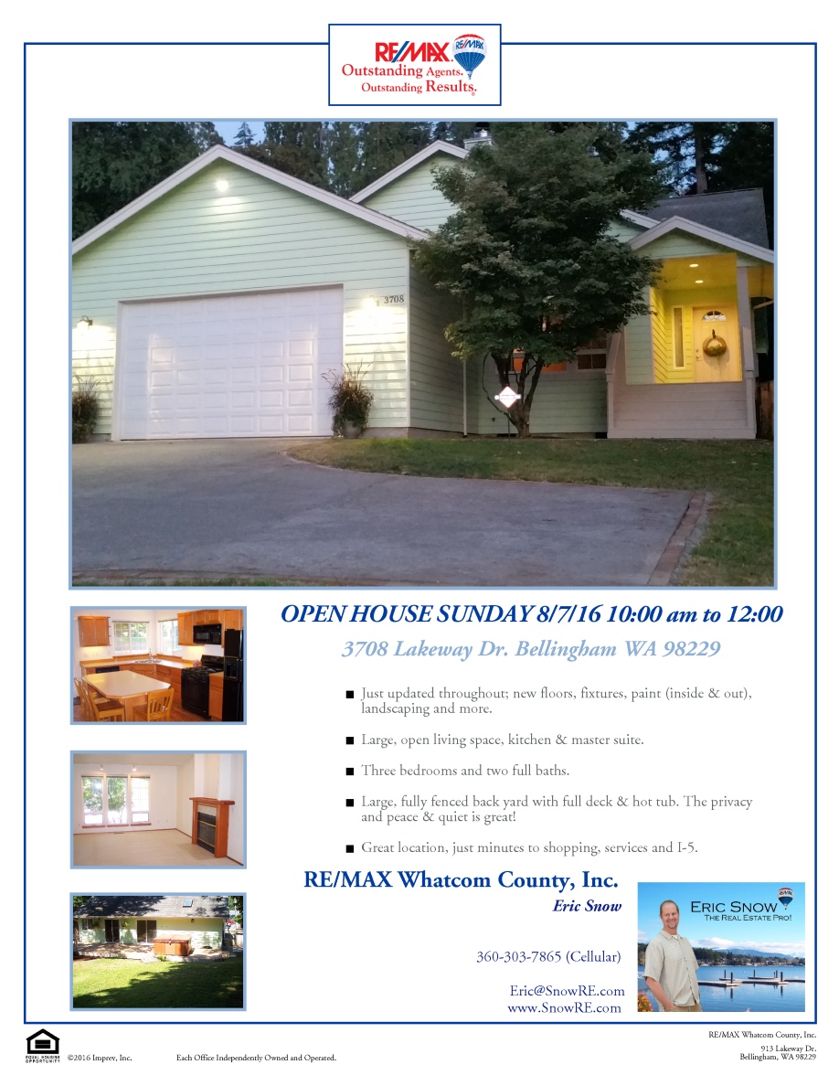 Open House Tomorrow Bellingham WA