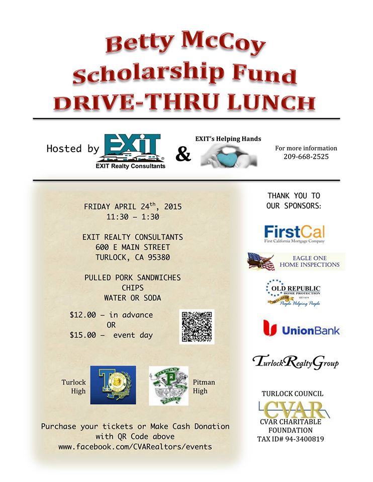 EXIT BBQ Benefits Turlock High School & Pitman High School Grads!