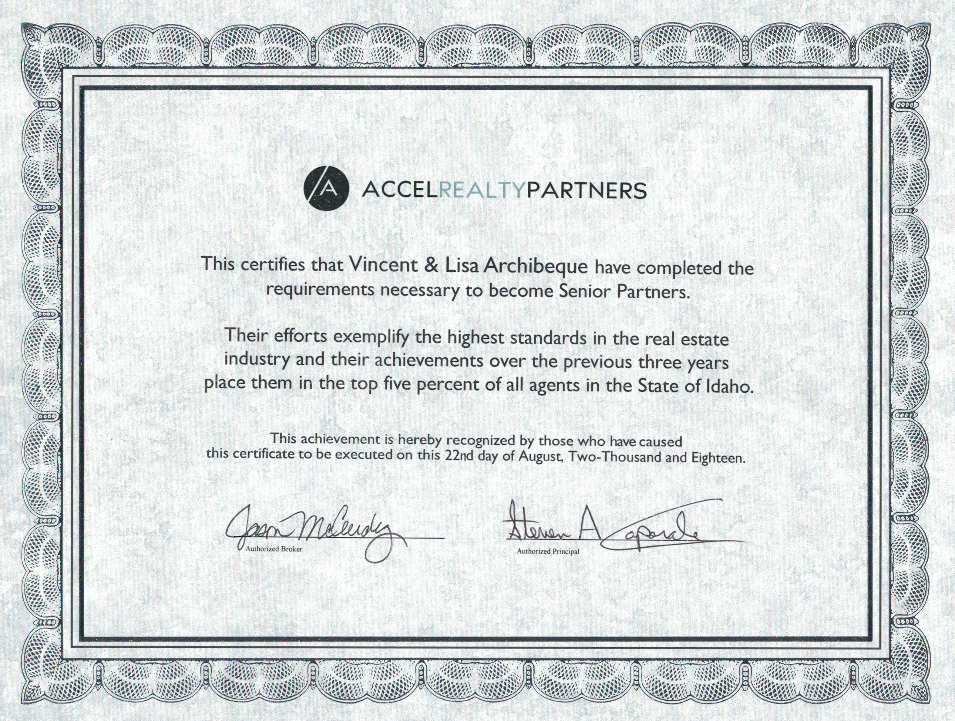 #VinceandLisa achieve Senior Partner at Accel Realty Partners