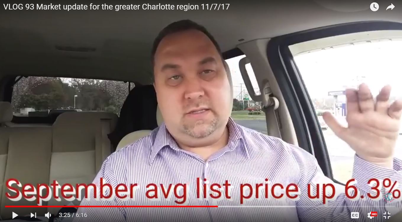 VLOG 93 Market update for the greater Charlotte region 11/7/17 