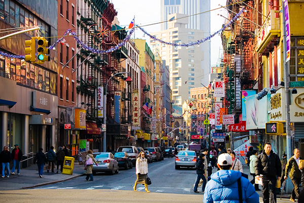 CHINATOWN (Grand Street to the north, Allen to the east, Lafayette to the west, Chambers Street to the southwest and East Broadway to the southeast)