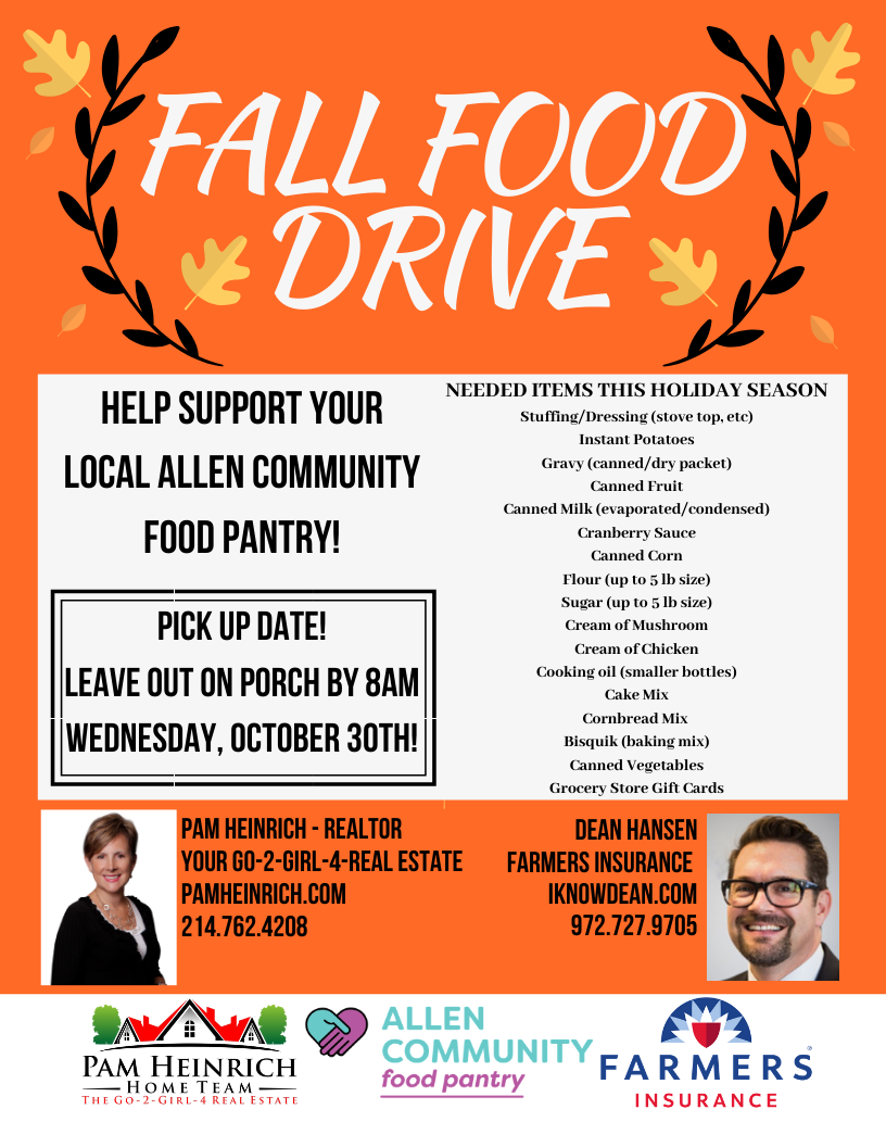 Fall Food Drive 2019 - For The Allen Community Food Pantry!