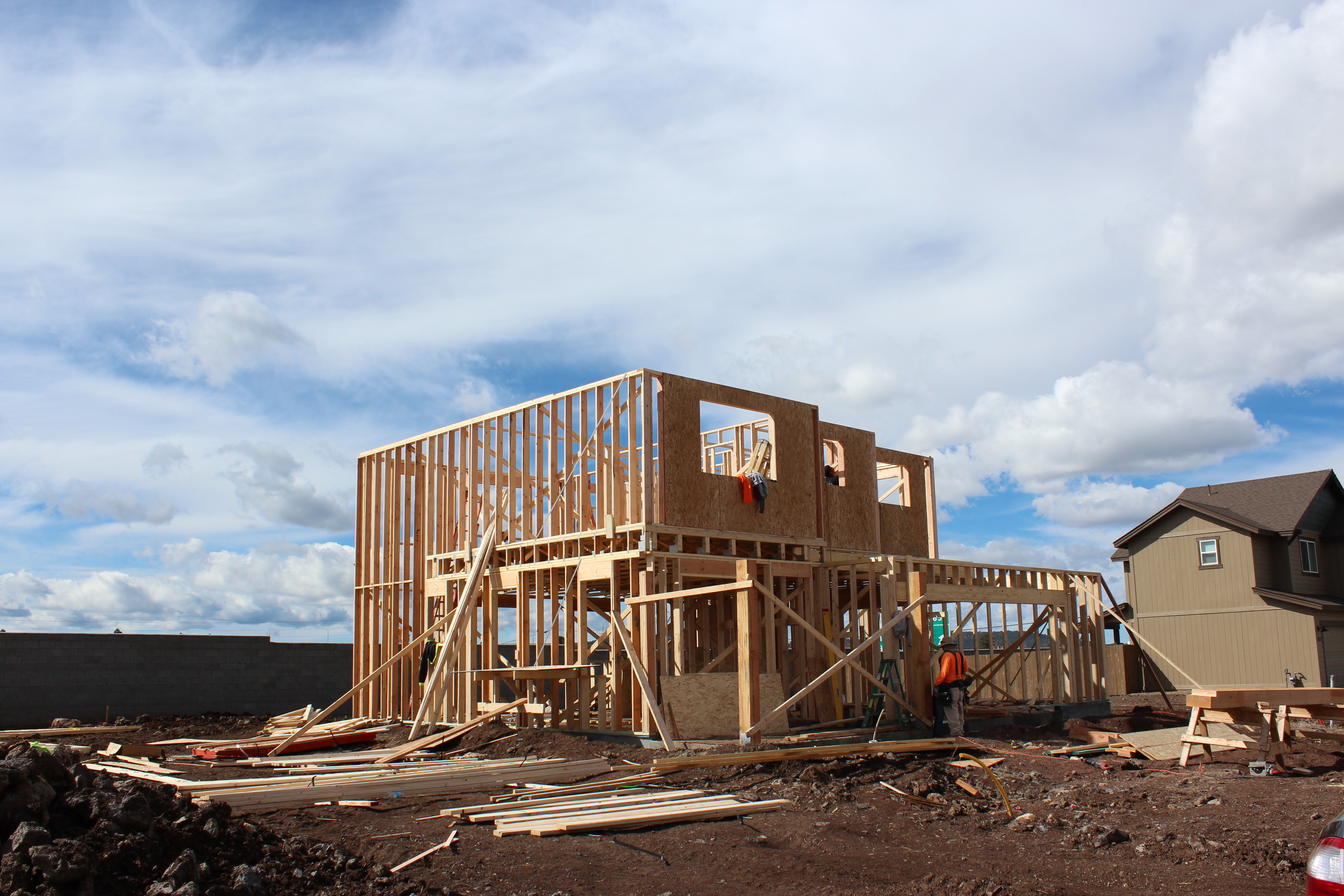 New construction is being erected in Flagstaff Meadows 