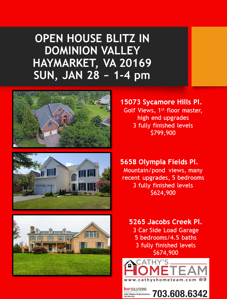Open House Blitz in Dominion Valley Country Club ~ Jan 28 from 1-4 PM
