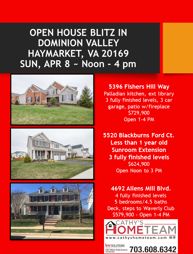 April 8 Noon-4 PM Open House Blitz in Dominion Valley Country Club