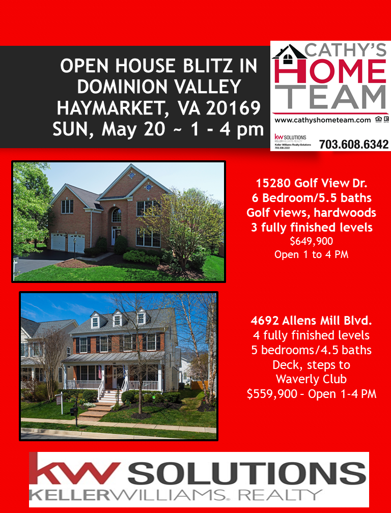 Open House Blitz in Dominion Valley Country Club ~ May 20 from 1-4 PM