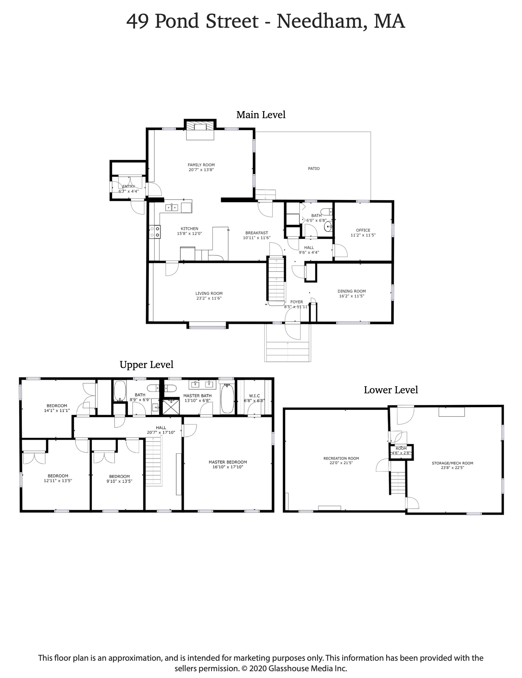 floorplan 49 Pond Street Needham