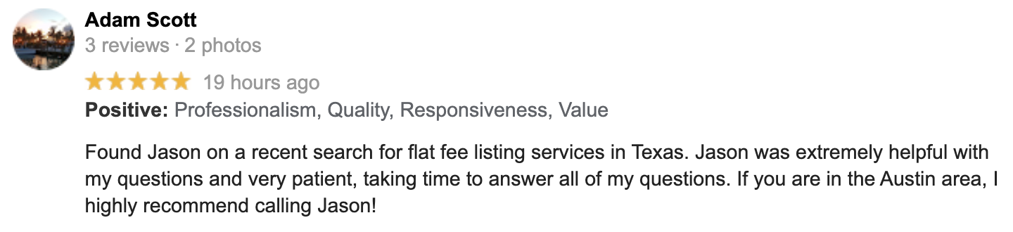image of flat fee mls listing five star review