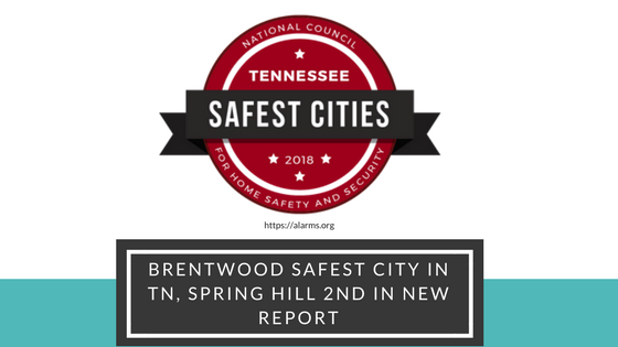 Brentwood is the safest city in Tennessee, Spring Hill 2nd in new report