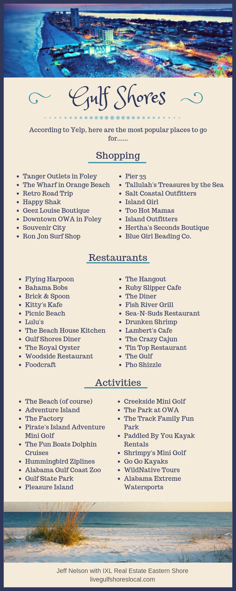 Gulf Shores Shopping, Restaurants, and Activities