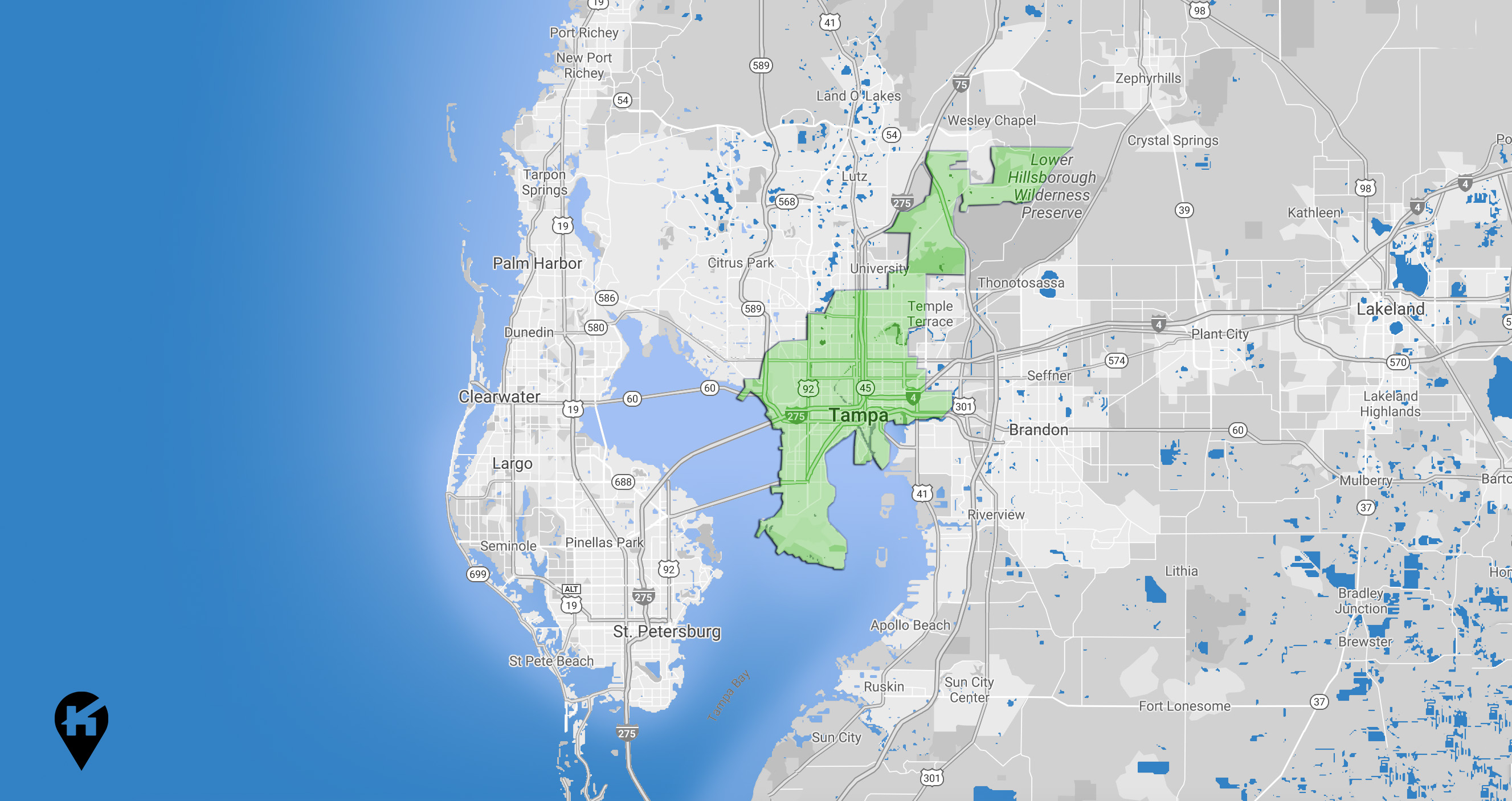 Map of Tampa - Kris Kennedy Team - Tampa BayRealtor