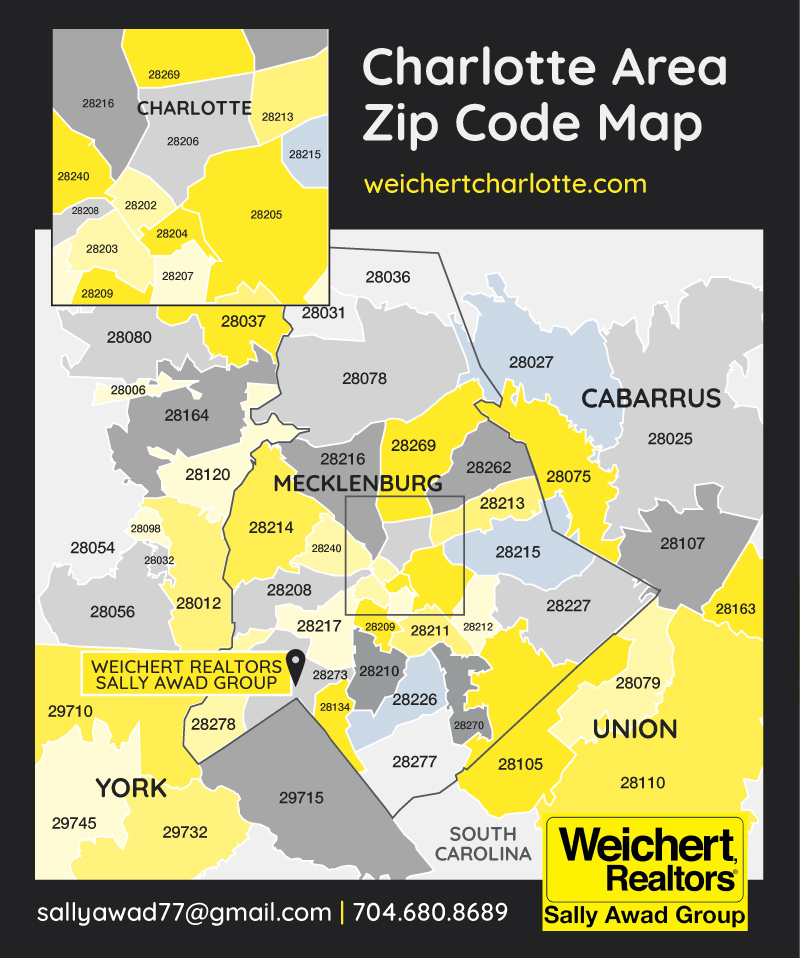 Charlotte Area Zip Code Map