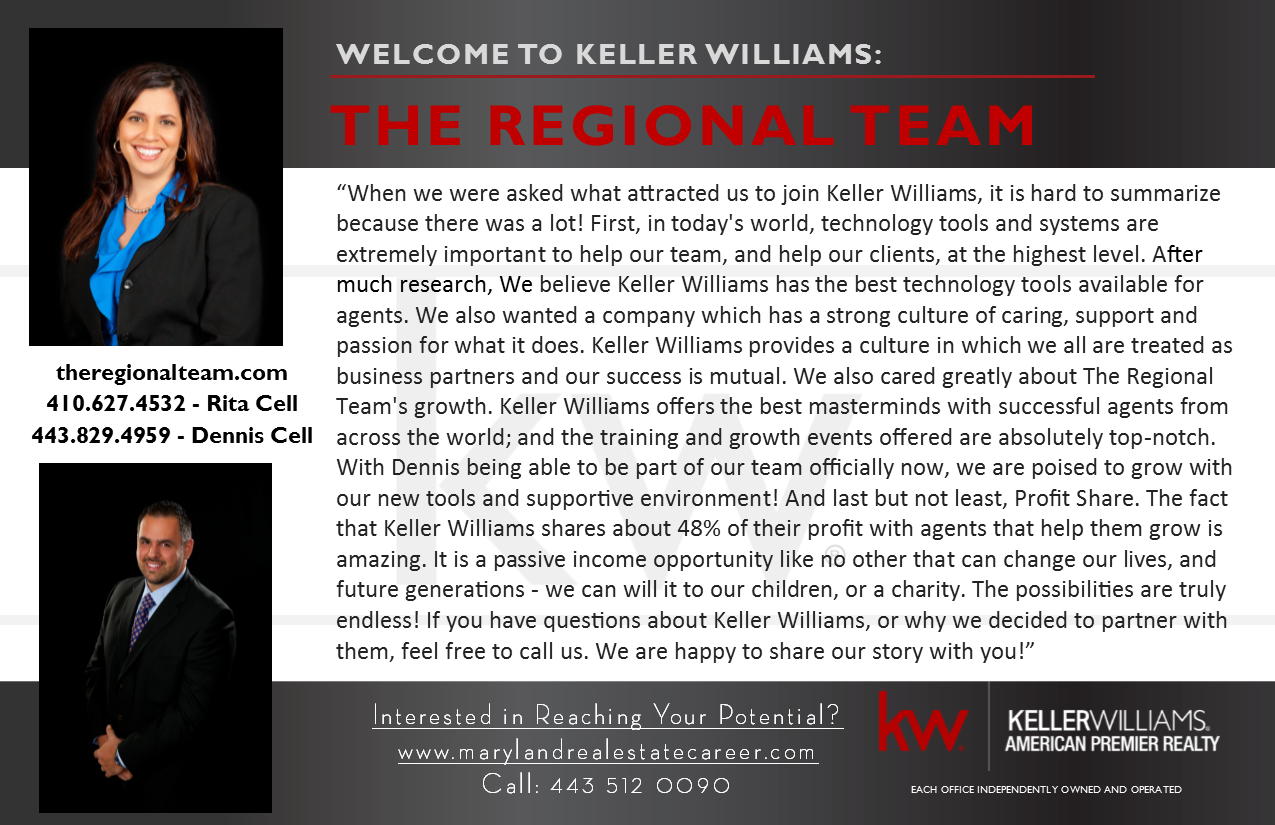 Please Join Us In Welcoming The Regional Team to Keller Williams American Premier Realty!
