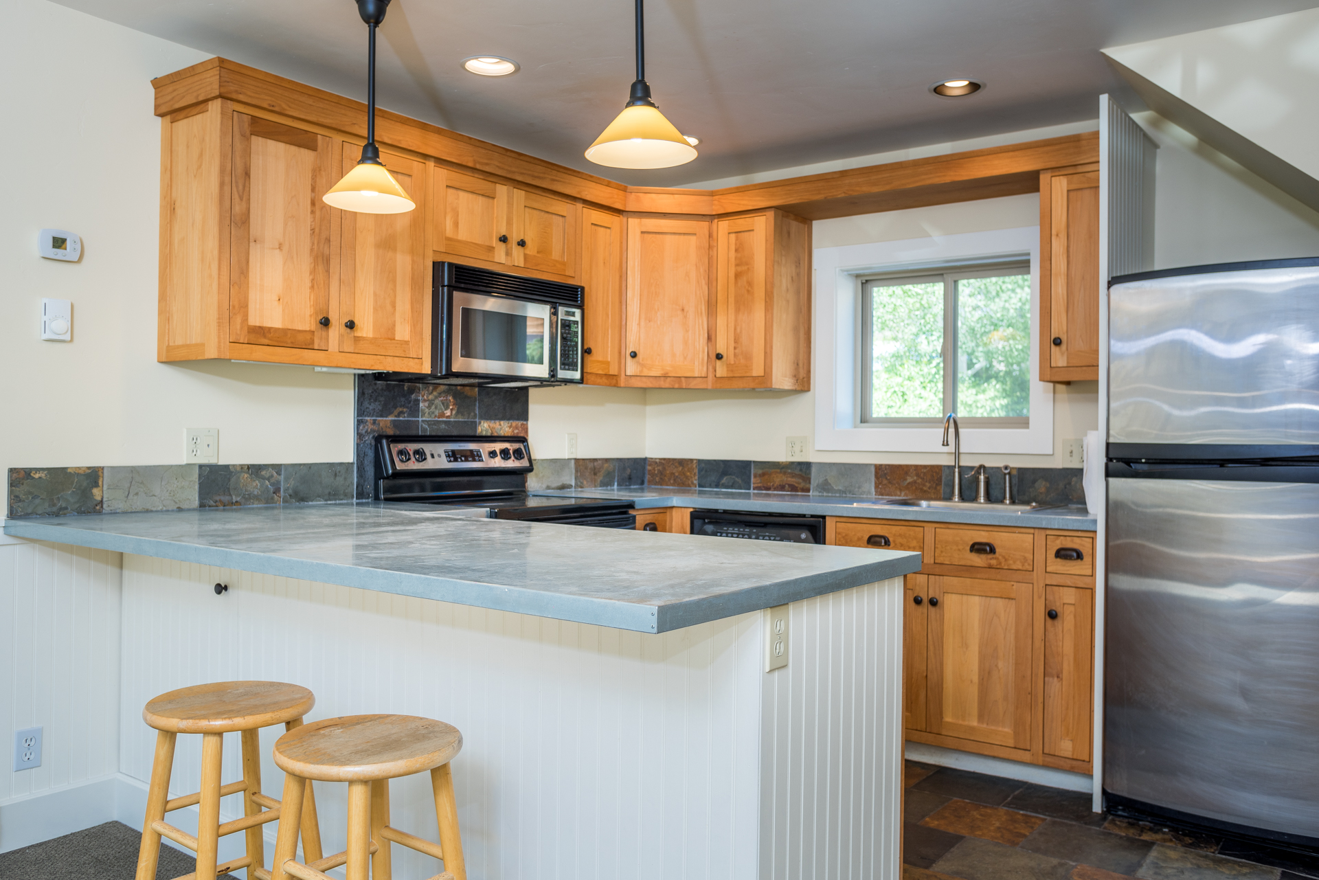 This Featured Listing in Downtown Ketchum has a custom kitchen. 