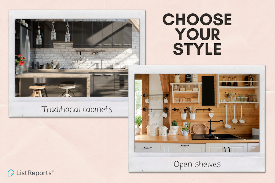 traditional or open shelves