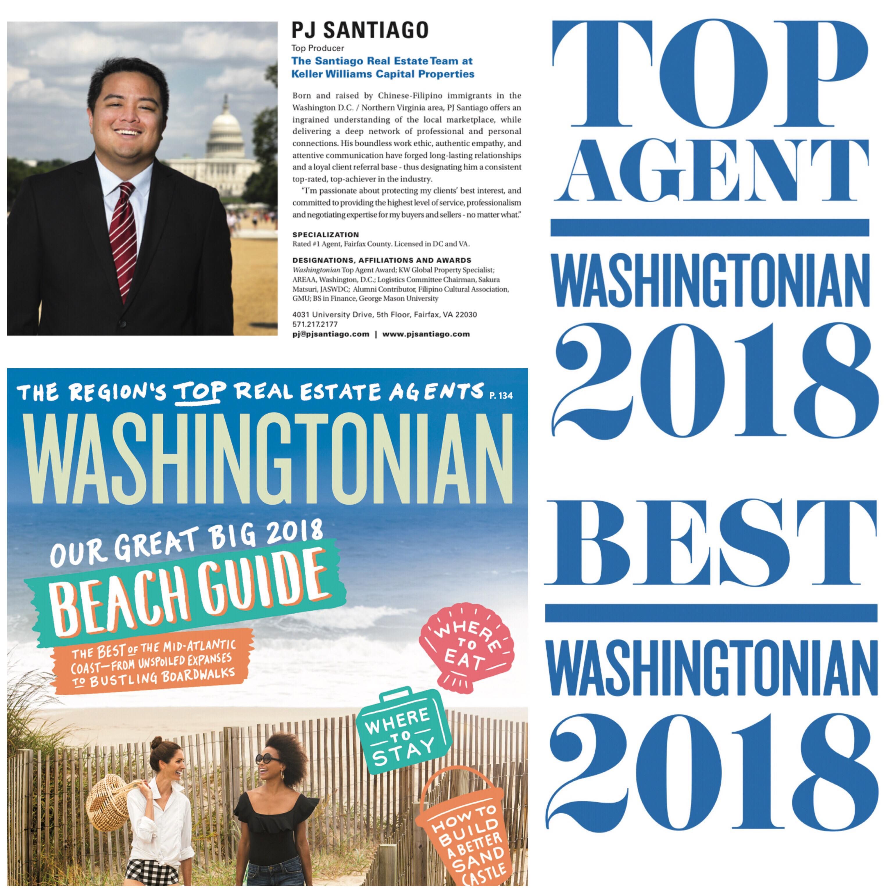 Washingtonian Magazine Top Real Estate Agent 2018 in DC and Virginia