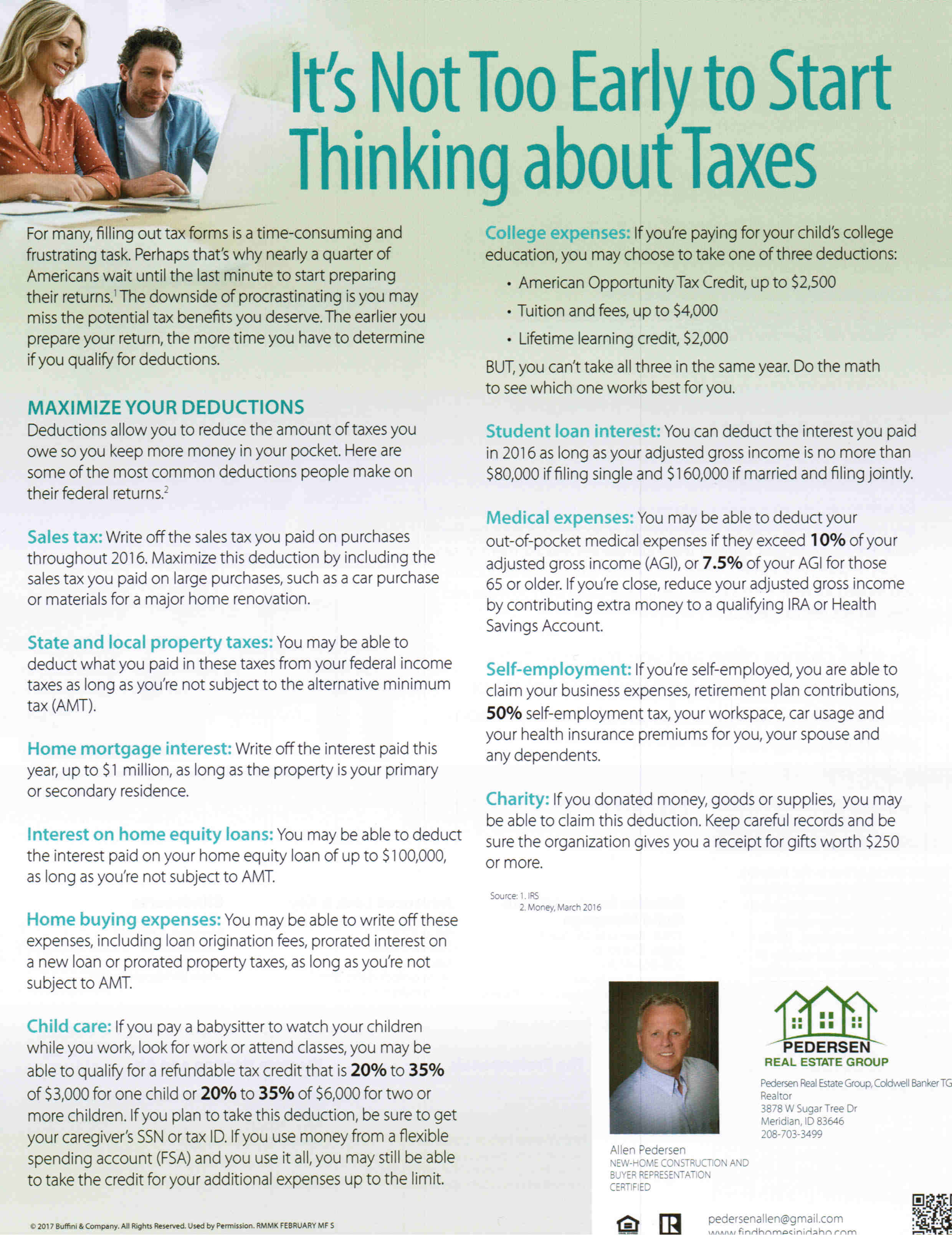 It's Not Too early to Start Thinking about Taxes