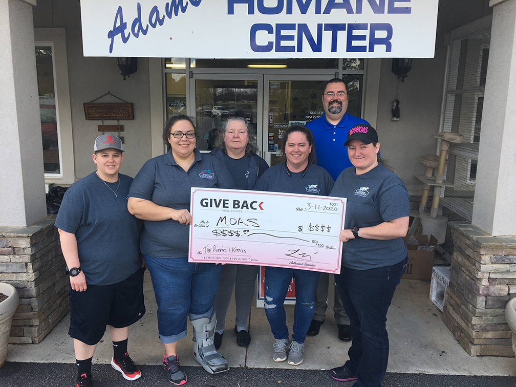Levi Brooks delivered a GIVE BACK to Madison Oglethorpe Animal Shelter (MOAS)