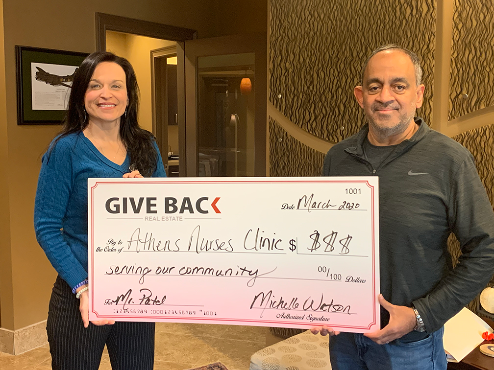 Michelle Watson made a GIVE BACK to the Athens Nurses Clinic