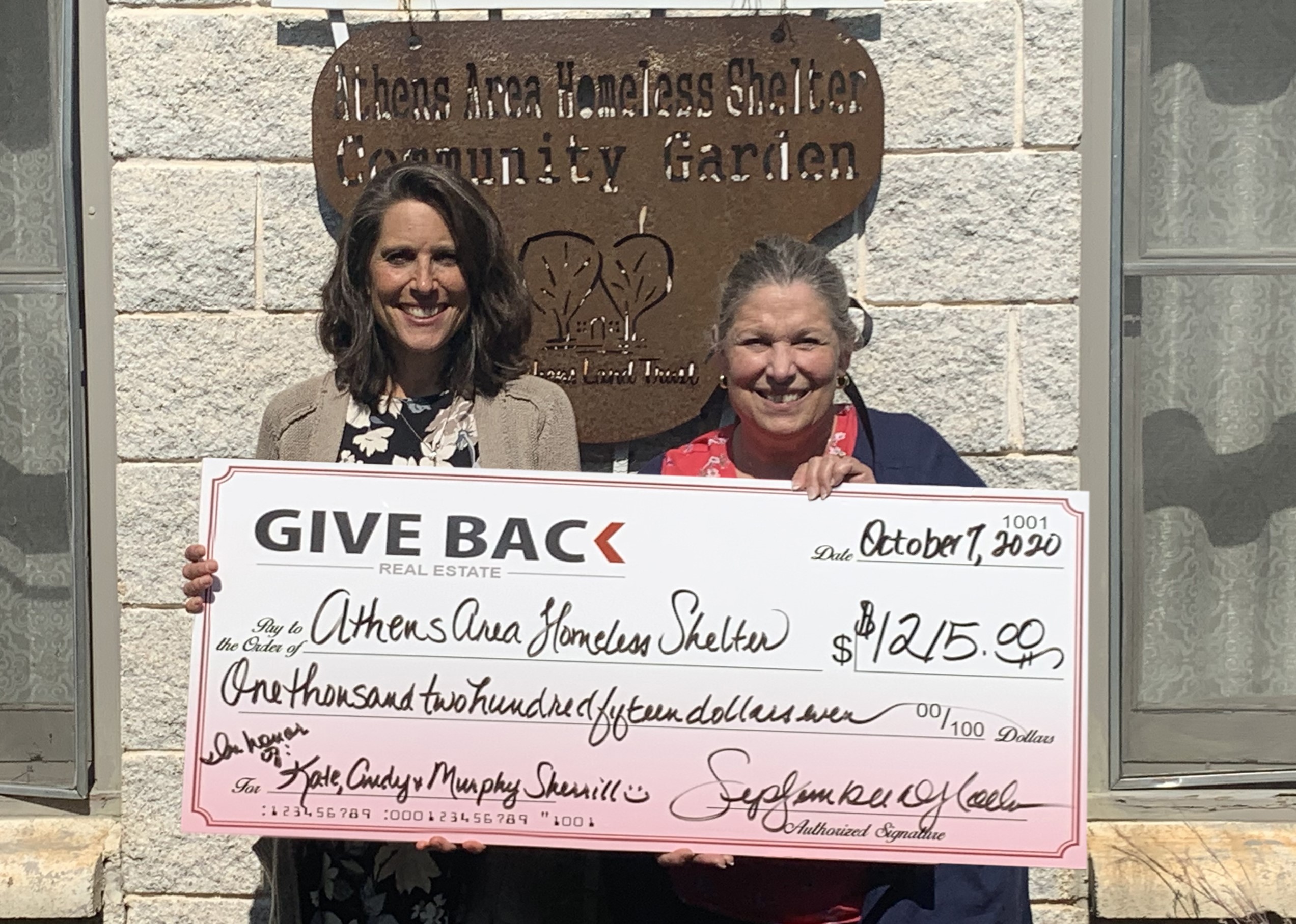 September Hoeler GIVES BACK to the Athens Area Homeless Shelter