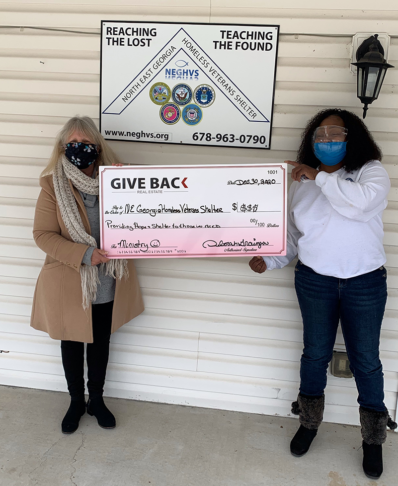 Debbie Grainger GIVES BACK to the Northeast Georgia Homeless Veterans Shelter