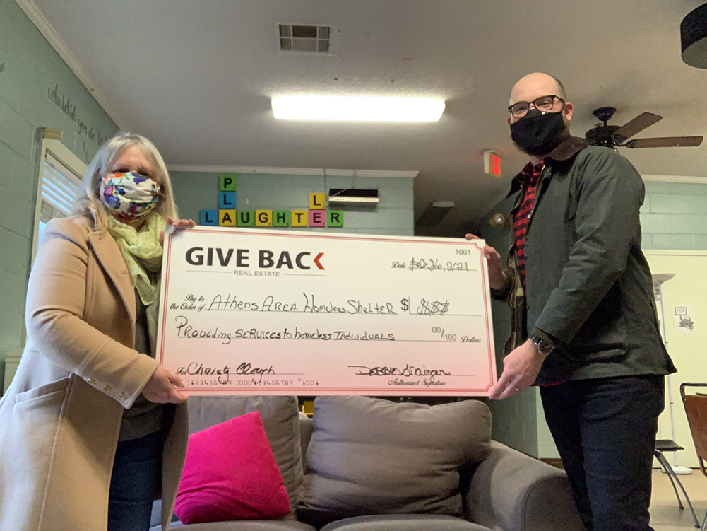 Debbie Grainger GIVES BACK to the Athens Area Homeless Shelter