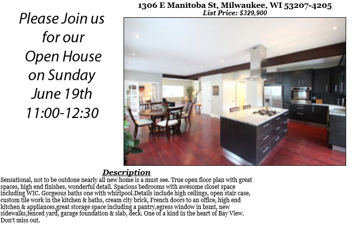 Open Houses Sunday June 19th