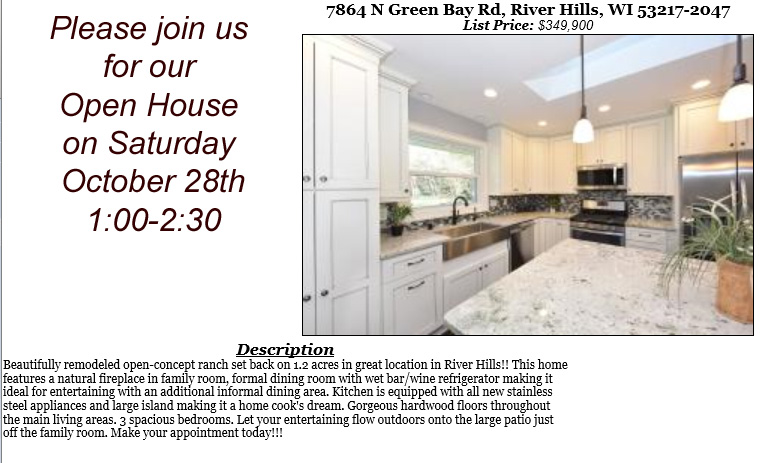 open houses saturday october 28