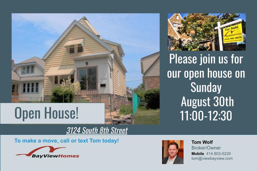 Open House Sunday August 30th
